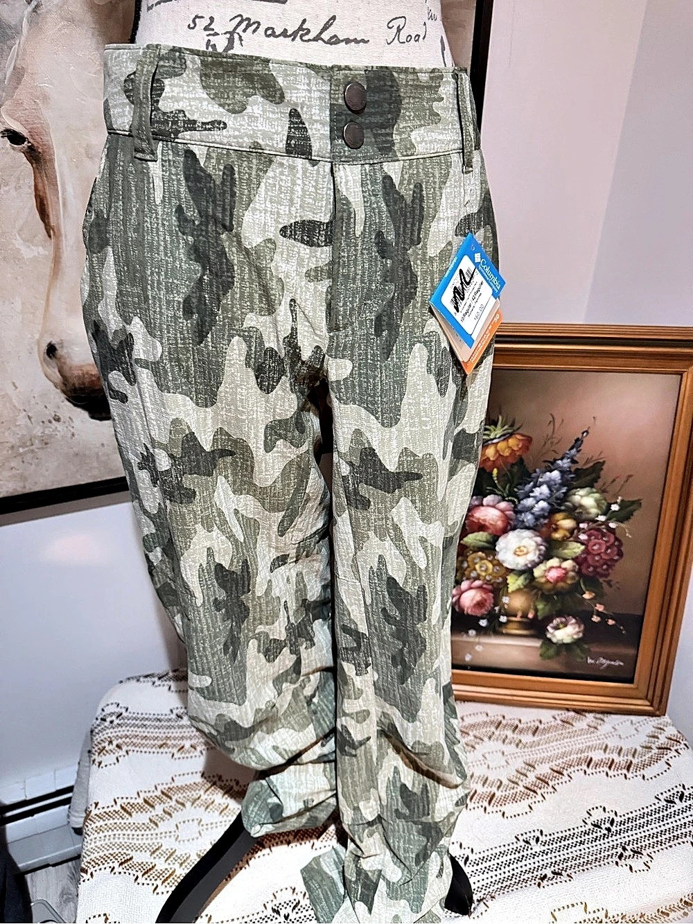 Columbia Arrowhead Trail Printed Pant Green & Gray Size Large